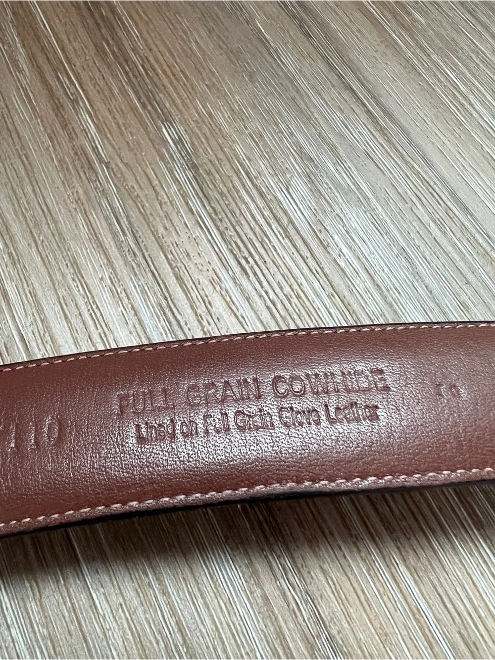 Vintage Full Grain Cowhide Leather Belt Solid Brass Buckle Size 43 men’s brown